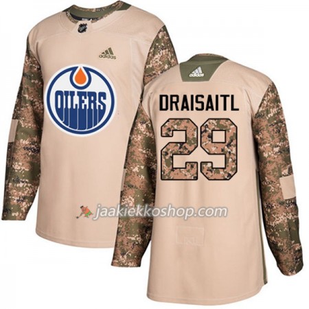 Miehille NHL Edmonton Oilers Pelipaita Leon Draisaitl 29 Adidas 2017-2018 Camo Veterans Day Practice Authentic